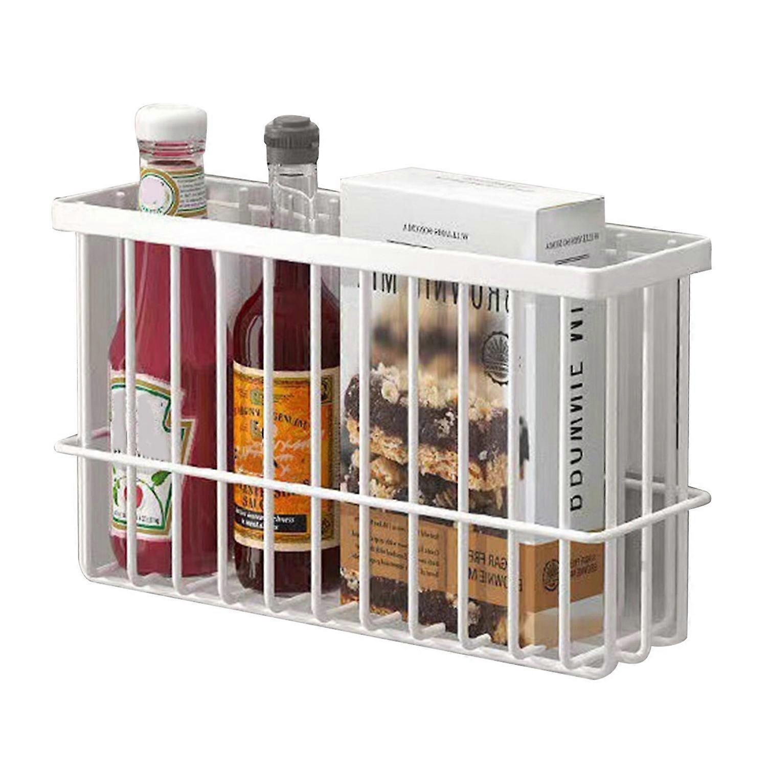 Magnetic Basket Organizer Shelf Rack Large Capacity Rustproof Corrosion Resistant Spice Pegboard