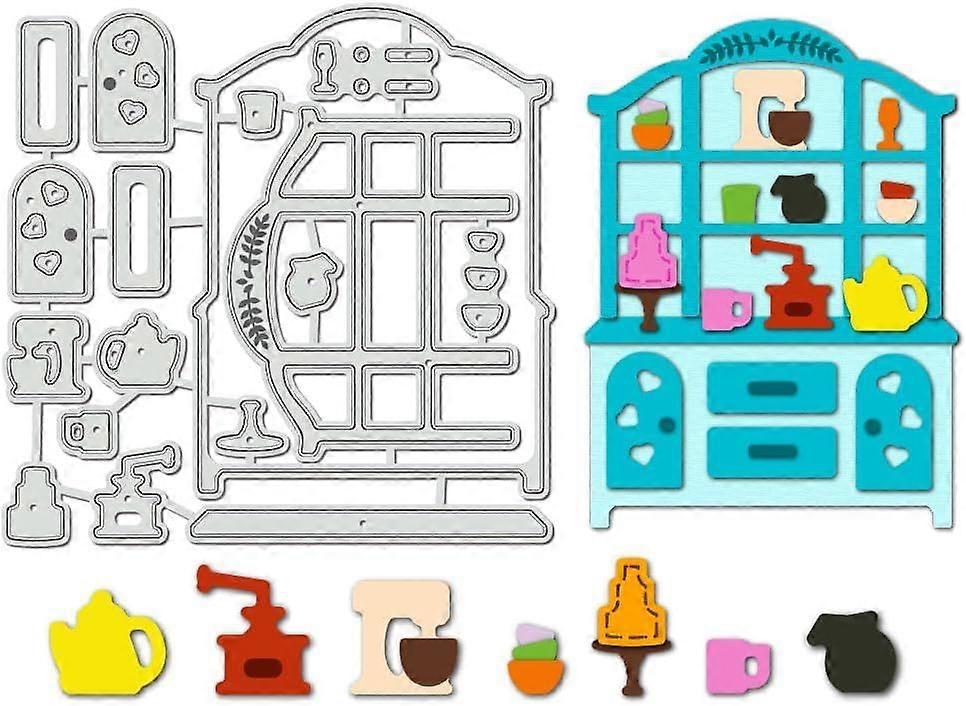 Baking Die Cuts for Card Making, Baking Large Cabinet Cutting Dies Stencil, Cake Pot Embossing Die Cuts for Scrapbooking Photo Album Stamp Decor