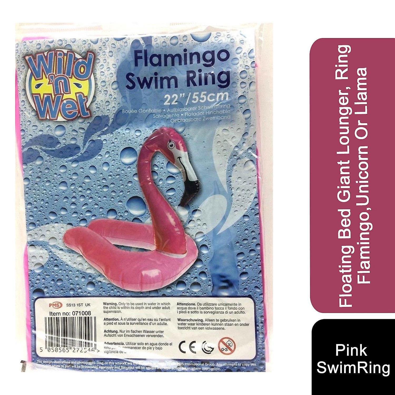 PMS Inflatable PVC Floating 22" Pink Design Split Swim Ring, 1 Pack