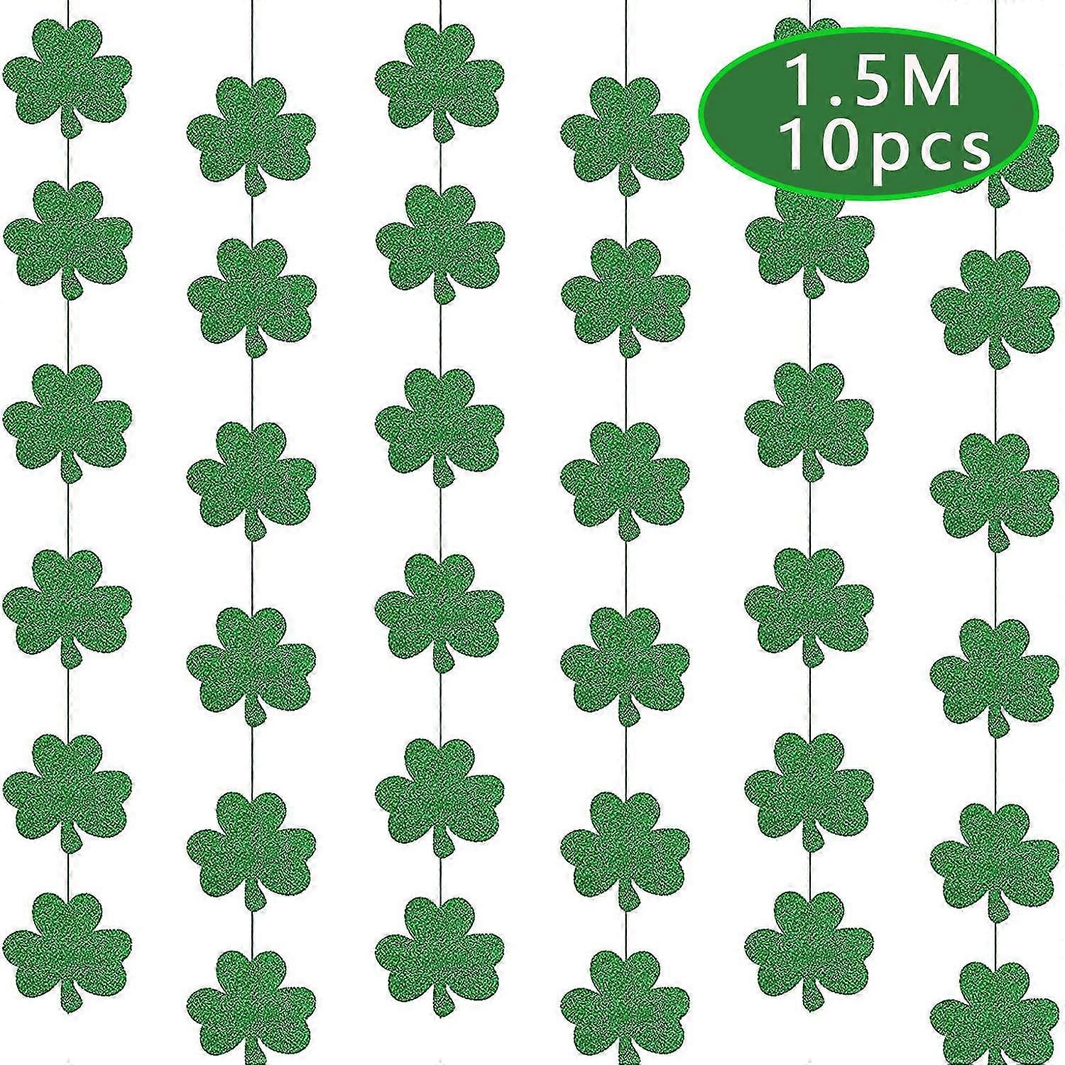 Glitter Shamrock Garland - Irish Party Decor