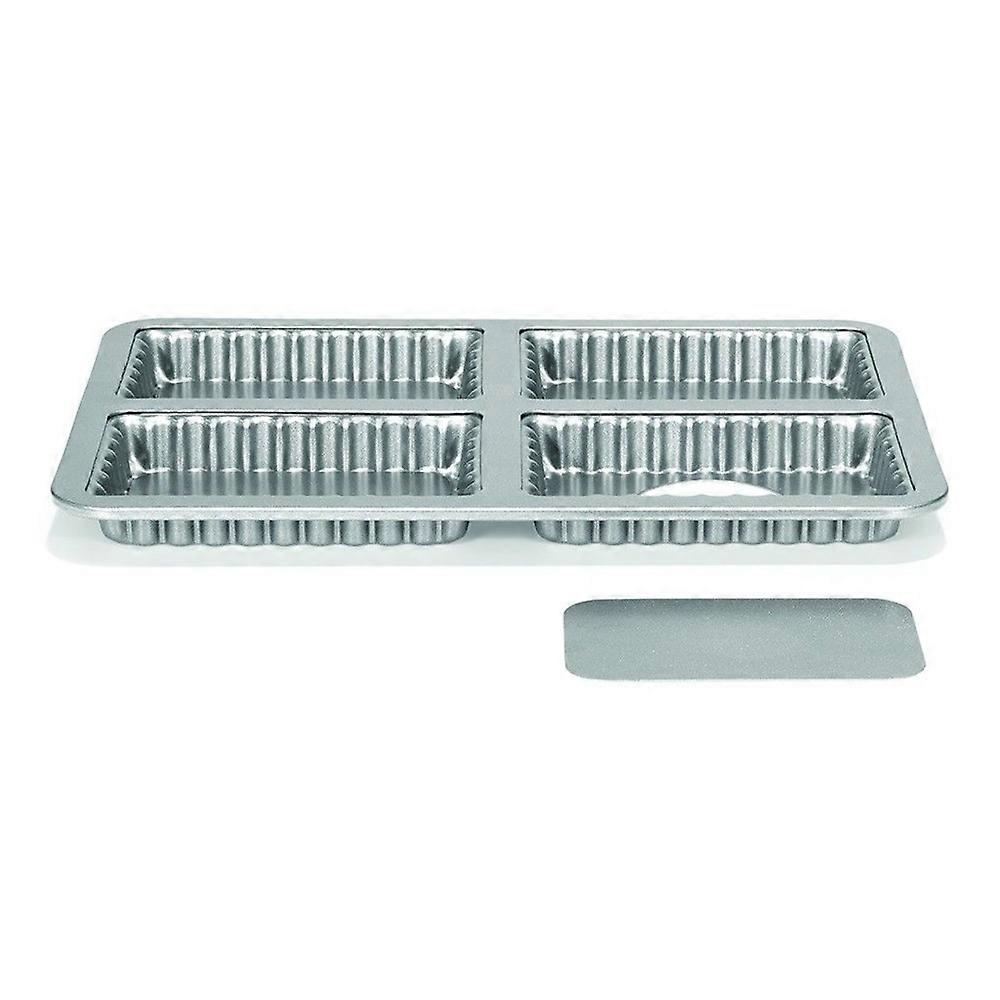 Patisse mini mold for 4 tartlets with removable bottom 13x8cm Silver-top P03571