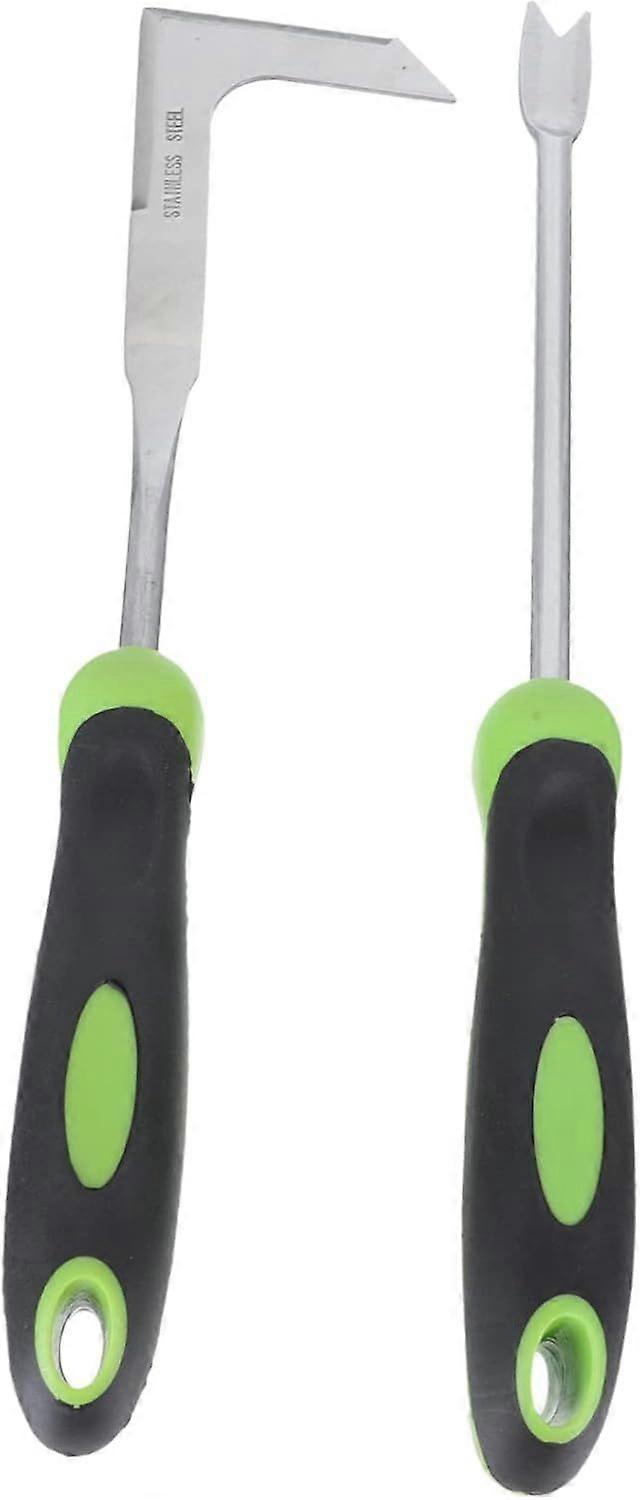 2PCS Gardening Tool Manual Weeder and Dandelion Fork Stainless Steel for Removing Weeds and Weeding Garden Cracks