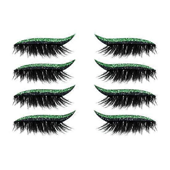 4 Pairs/Set Stunning Eyelash Sticker Long Lasting Easy to Remove Multi Styles Glitter Fake Eyelashes Eyeliner Sticker for Party