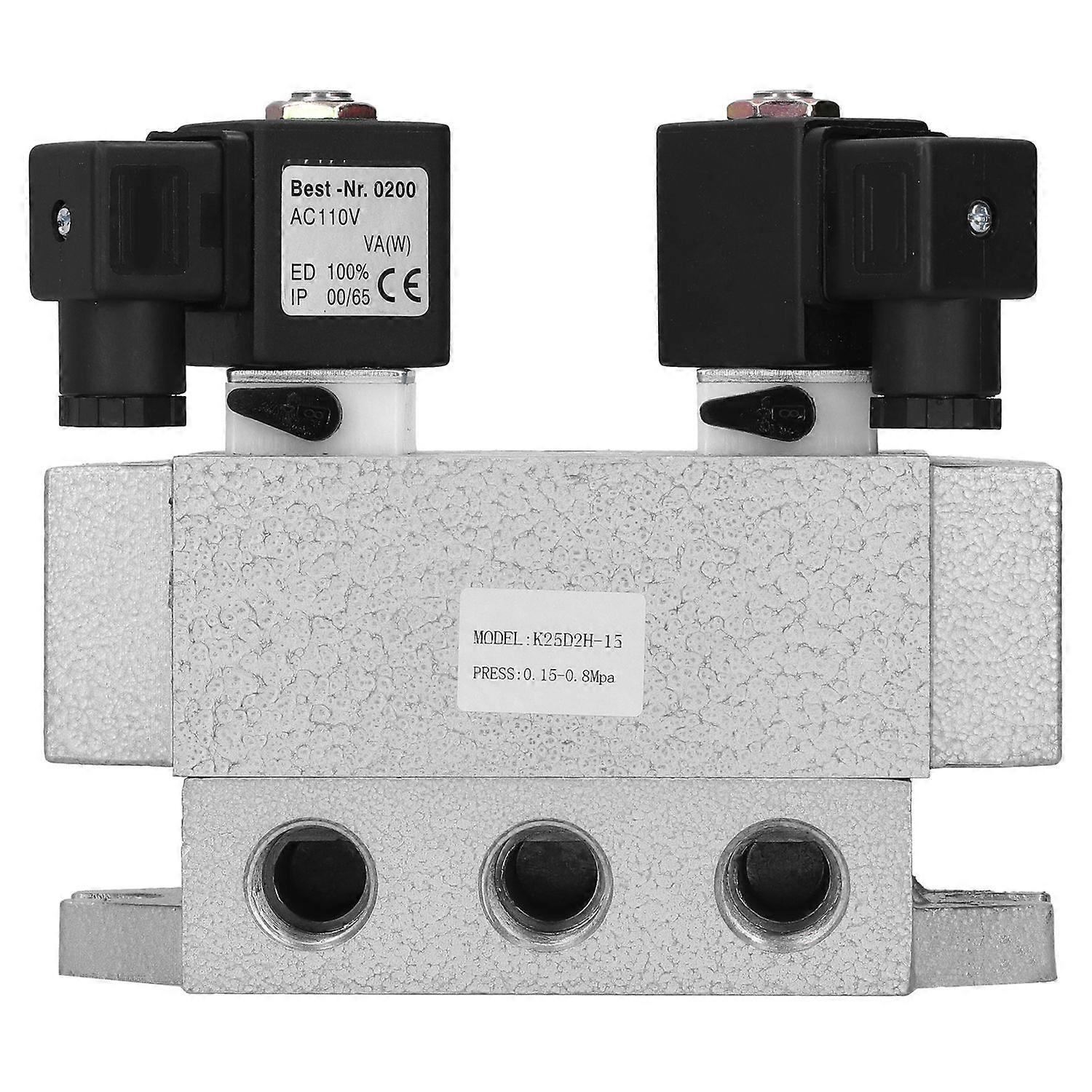 Pneumatic Solenoid Valve 2 Position 5 Way Electric Controller G1/2in K25D2H‑15 6HzAC110V