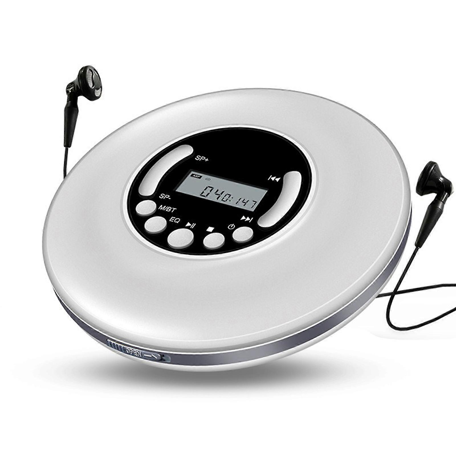 Lettore CD portatile, lettore musicale MP3, funzione di ripetizione AB con display LCD, display LCD, altoparlanti esterni e cuffie, 5 tipi di effetti sonori