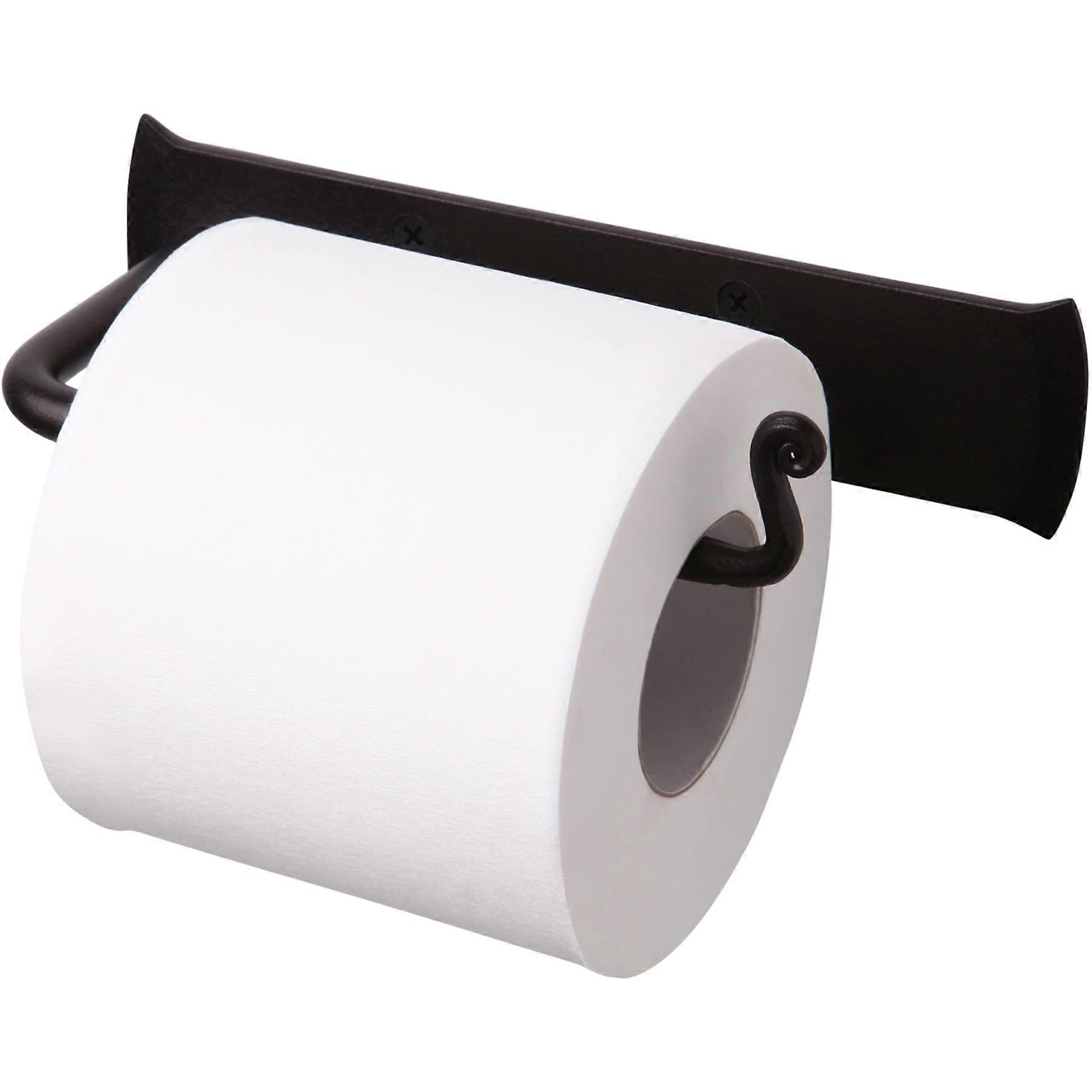 Rustic Wrought Iron Toilet Paper Holder Wall Mount for Bathroom, Farmhouse Style, Durable Material, Easy Installation