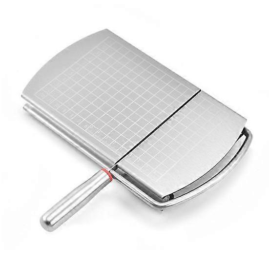 Stainless Steel Cheese Slicer Cutter Board for Block Cheese Butter Vegetables Precise Grid Lines Easy to Clean Kitchen Gadget