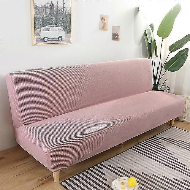 Polar Fleece Fabric Armless Sofa Bed Cover Solid Color Without Armrest Big Elastic Folding Furniture home Decoration Bench Cover