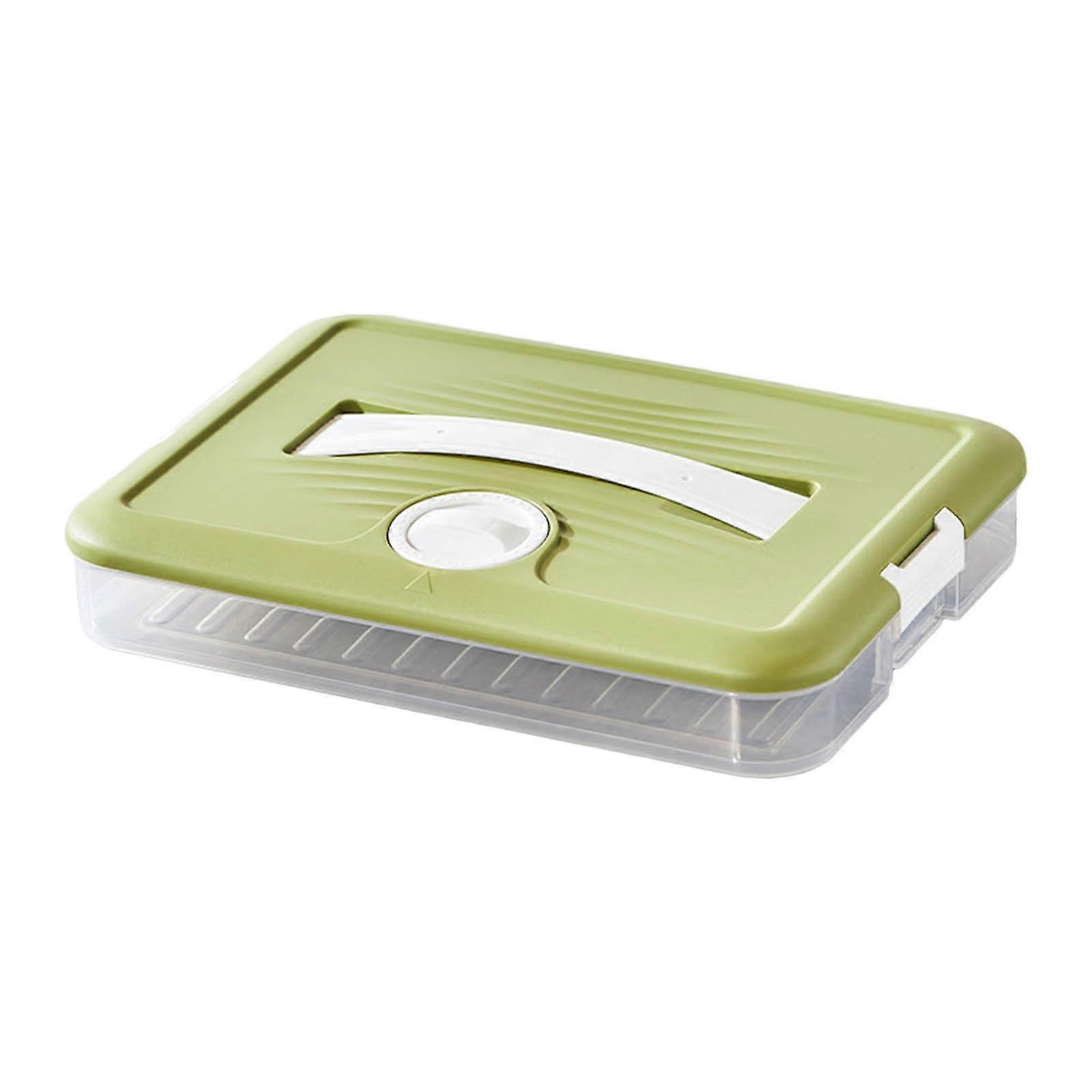 1/2/3/4 Layers Dumpling Boxes Storage Tray Food Container Box for Refrigerator and Kitchen Froze Dumplings Storage Cases  Green