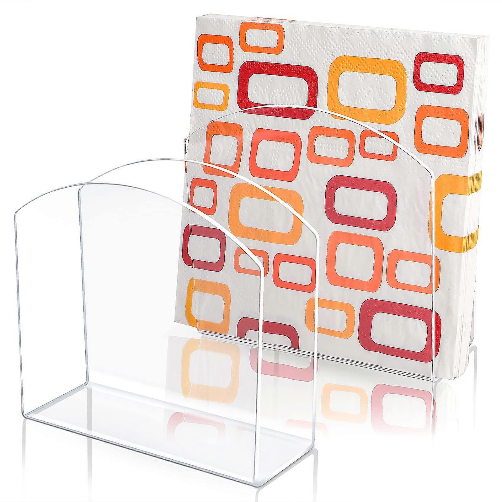 Clear Acrylic Napkin Holders Set of 2 for Dining Table and Restaurant Use, Durable and Stylish Design