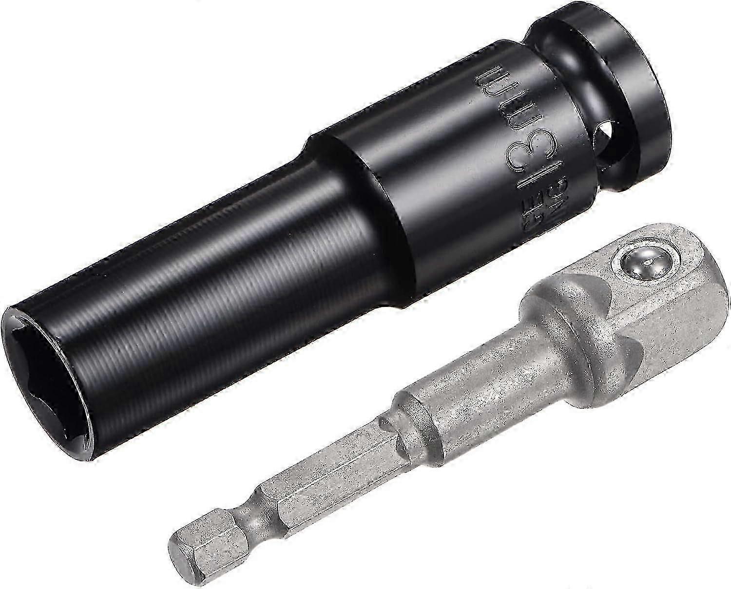 1/2" Drive Socket Accessory Set, 13mm Deep 6-Point Impact Socket 3" Length and