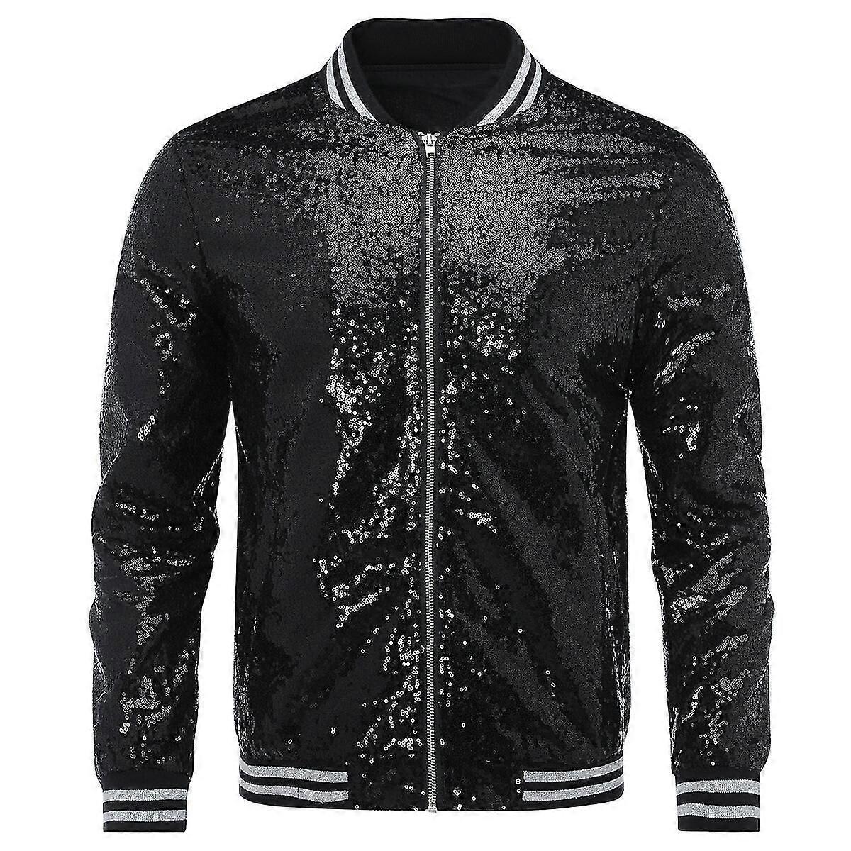 Sliktaa Mens Party Show Sparkle Sequins Jacket