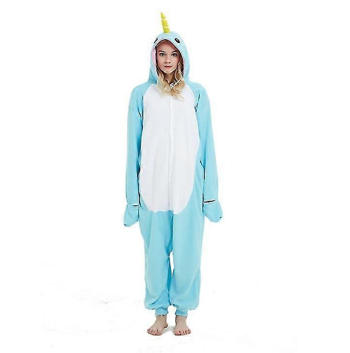 الشتاء الكرتون Kigurumi الحيوان الكبار Onesies النساء بيجامة بيجاما ازياء بذلة تأثيري هالوين عيد الميلاد هدية الحوت الأزرق