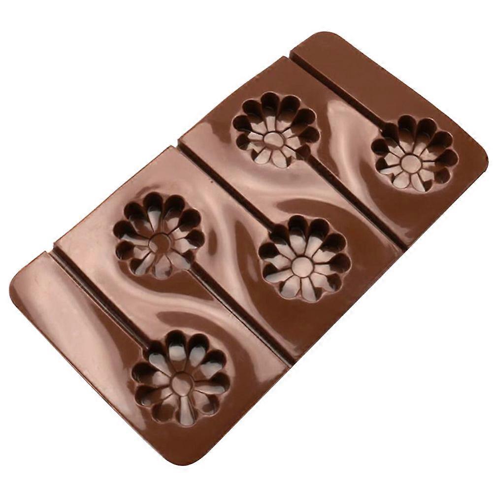5Pcs Silicone Heat Resistant Flower Lollipop Mold for Chocolate, Cookie, and Candy Baking, Non-Stick Flexible Design