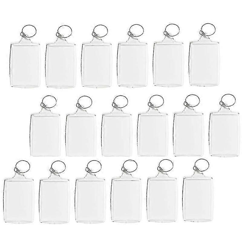 100pcs Photo Keychain Rectangle Transparent Blank Acrylic Insert Photo Picture Frame Keyring Key Ho-dwdz