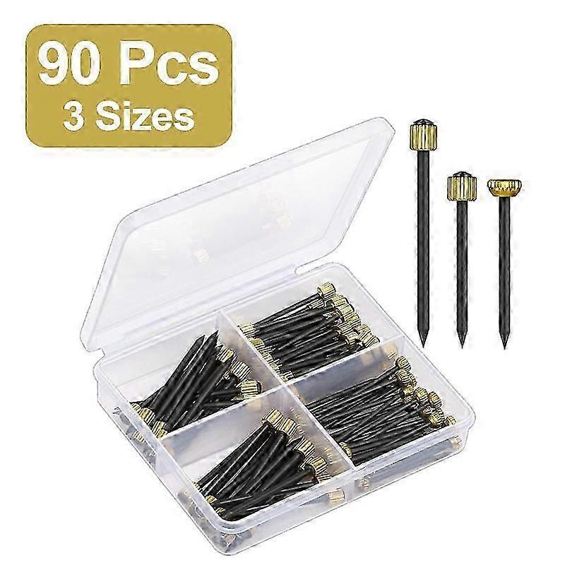 写真ハンギングネイル90pcsスチールウォールフック、フォトフレーム用プラスチック収納ボックス付き(3サイズ)
