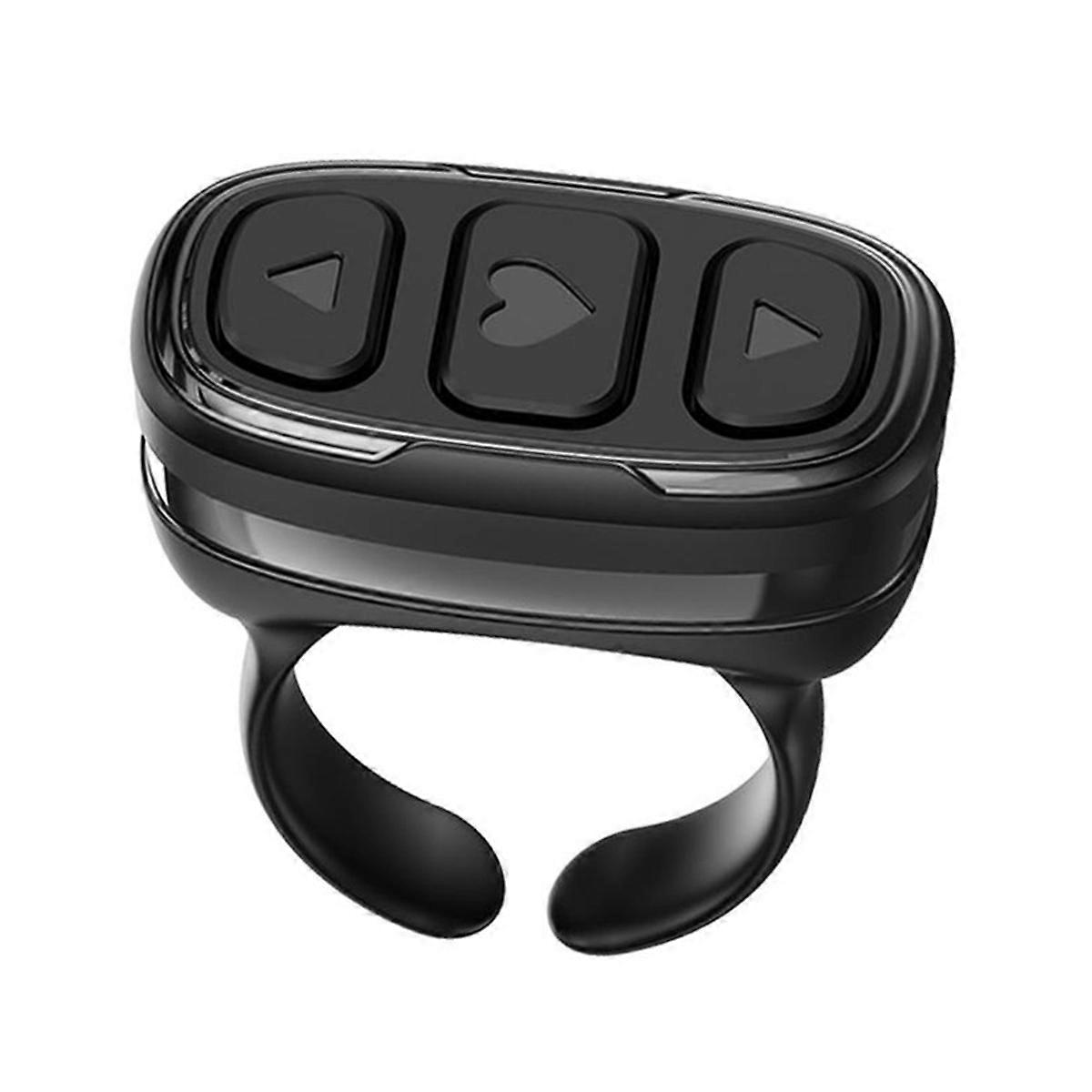 Fingertip Remote Control Ring Bluetooth Page Turner Black