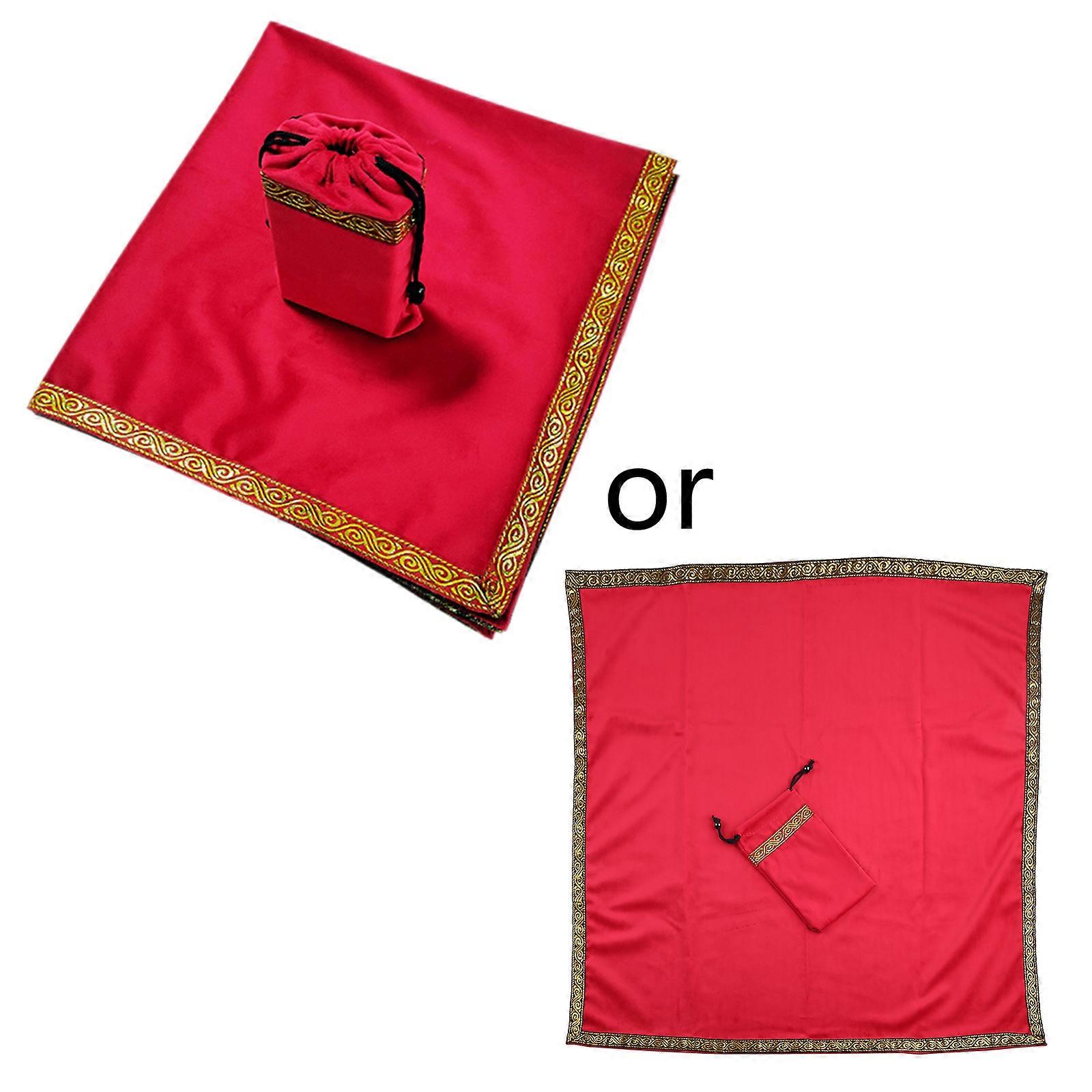 Square Pendulum Divination Tablecloth Board Game Card Pad Runes Table Altar Velvet Cloth Metaphysical Board Game Mat Silver edge Black
