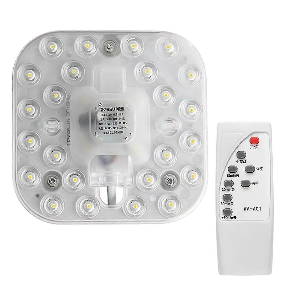 LED Module Light12W White Light 6500K Led Ceiling Light Wick Magnetic Light Disk Replacement Light Source Module SMD Light(Square,12W )