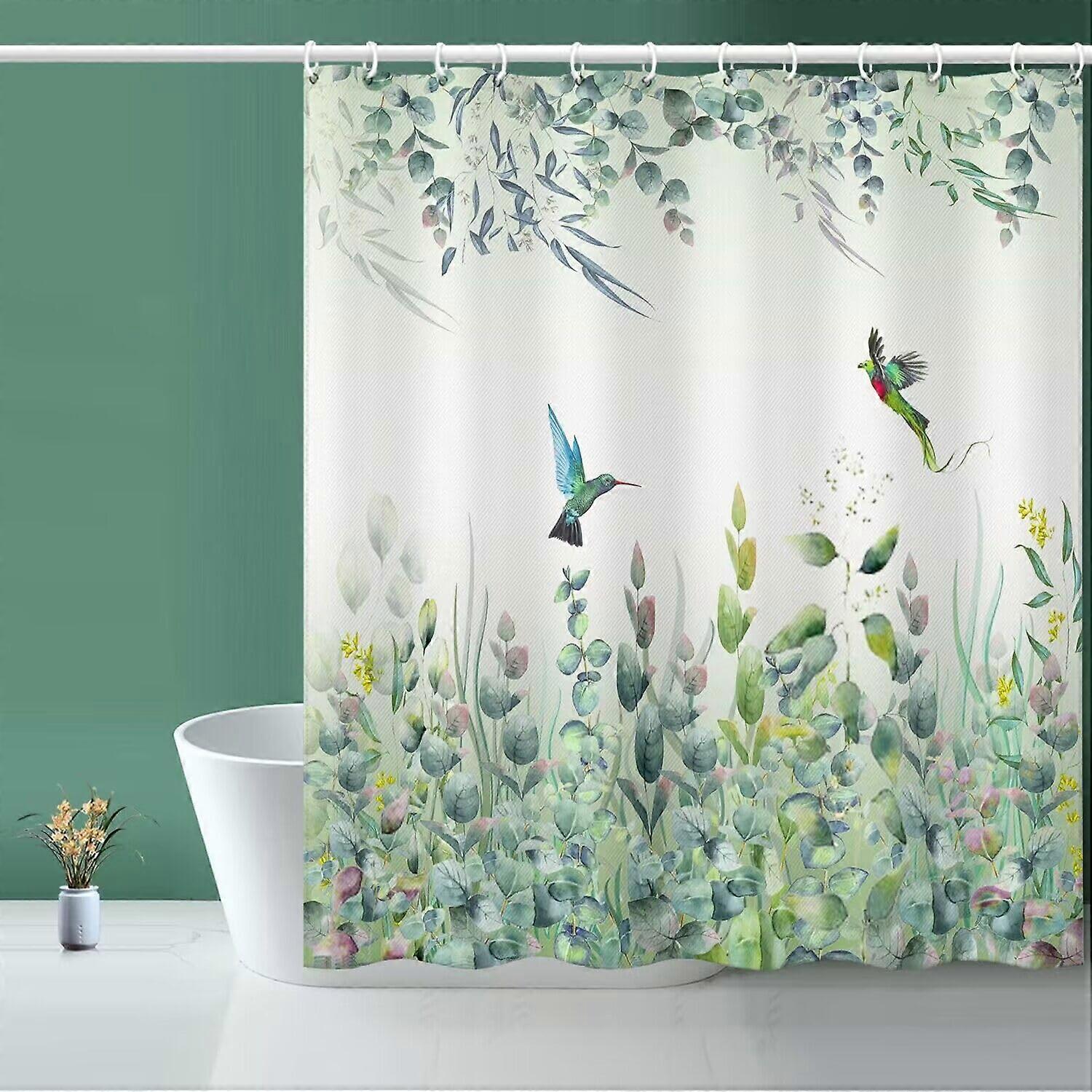 Green Leaf Shower Curtain for Bathroom 72"W x 72"L