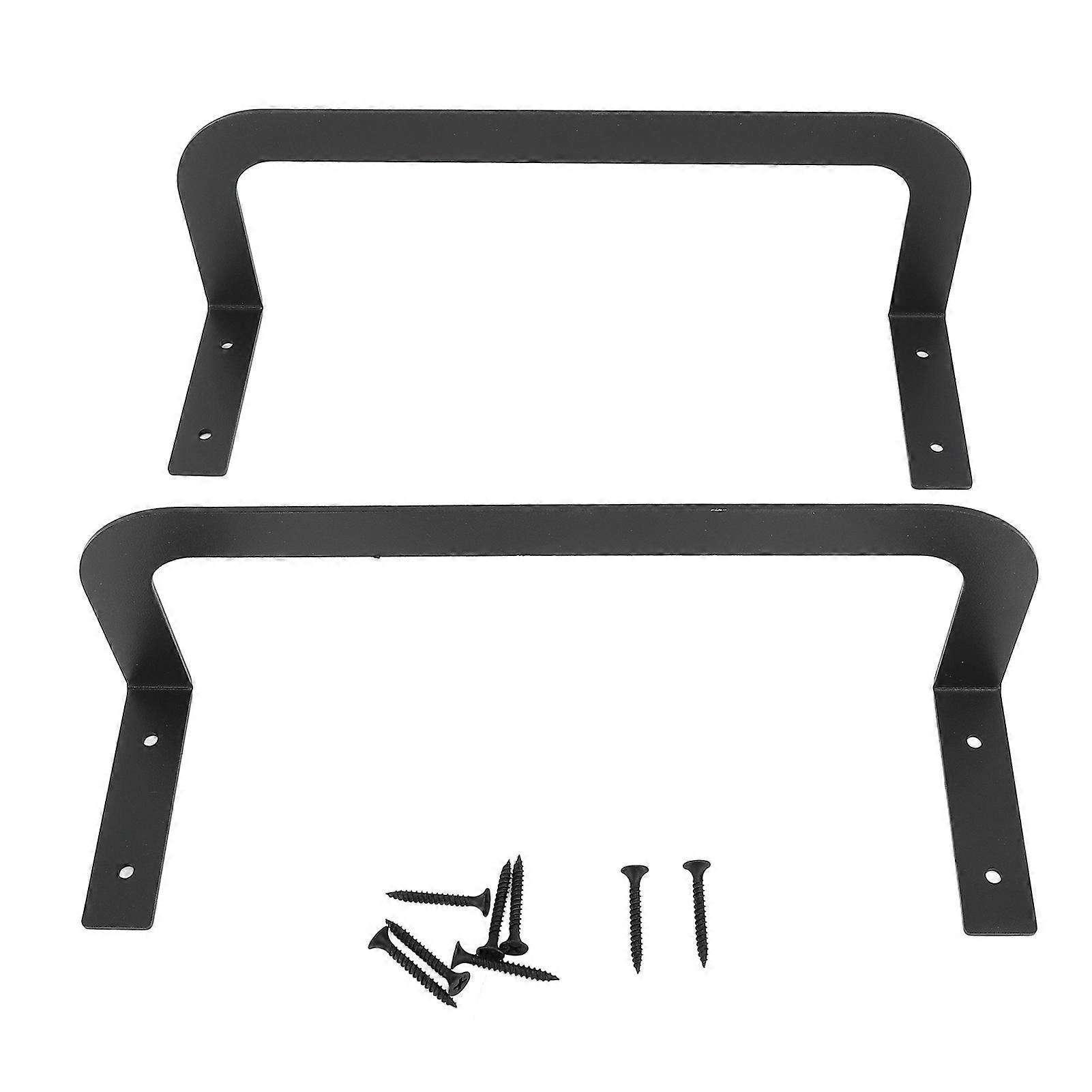2 Pack Steel Non-Slip Mattress Fixing Brackets for Bedroom Bed Frame, Black