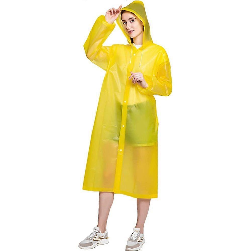 Regnfrakke til voksne - gul - længde 145cm*bredde 68cm (vægt 140g)