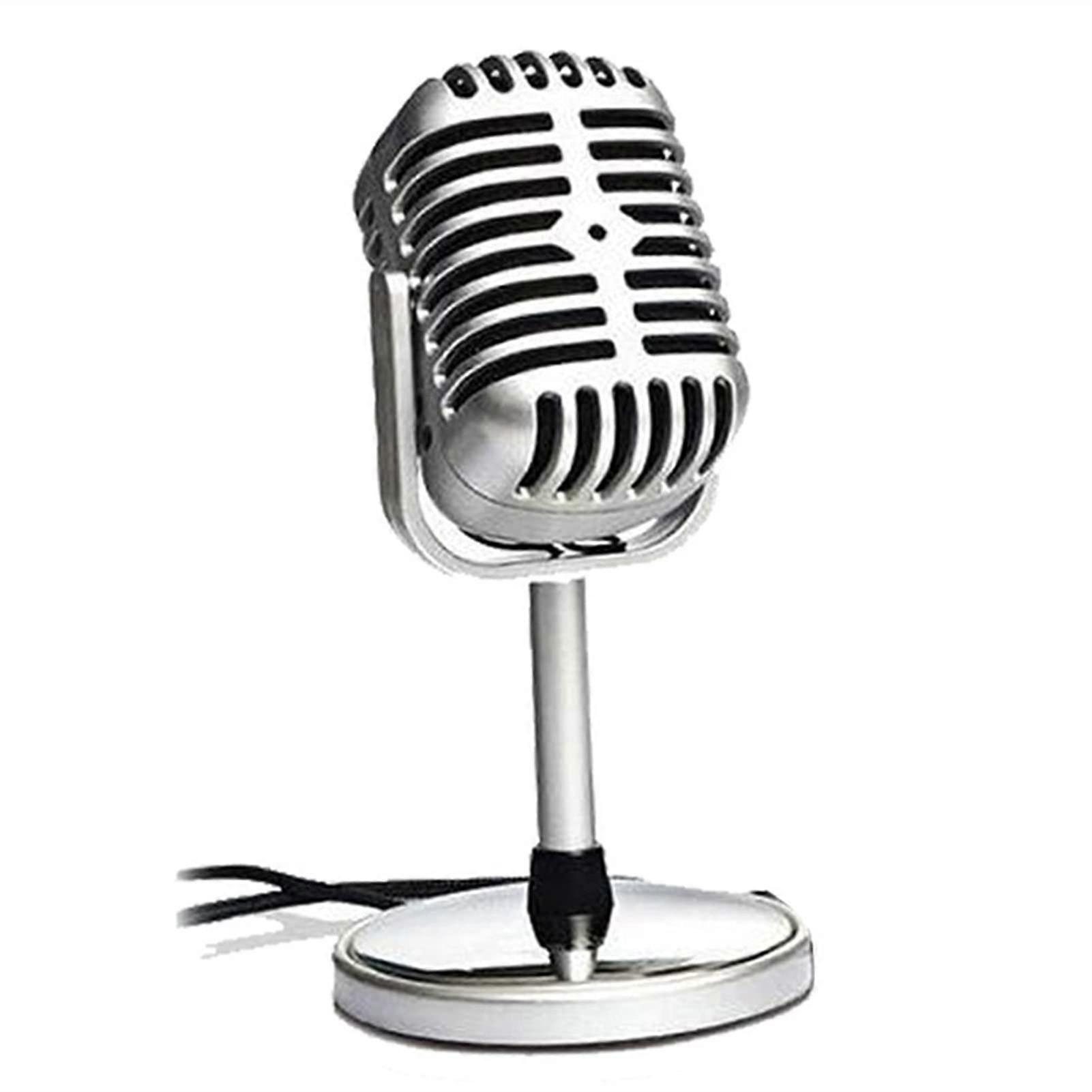 Retro Microphone Vintage Style Microphone Wired Classic Retro Condenser Microphone with Stand