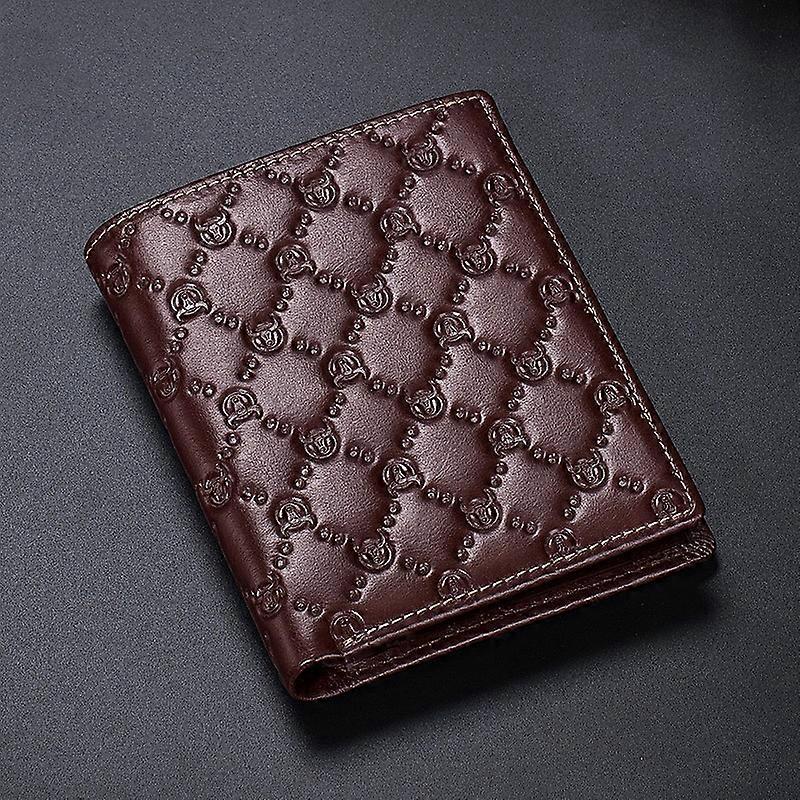 BULL CAPTAIN 0204 First-Layer Cowhide Anti-Theft Card Clamp Men Wallet, Colour: Classic Coffee (Vertical)