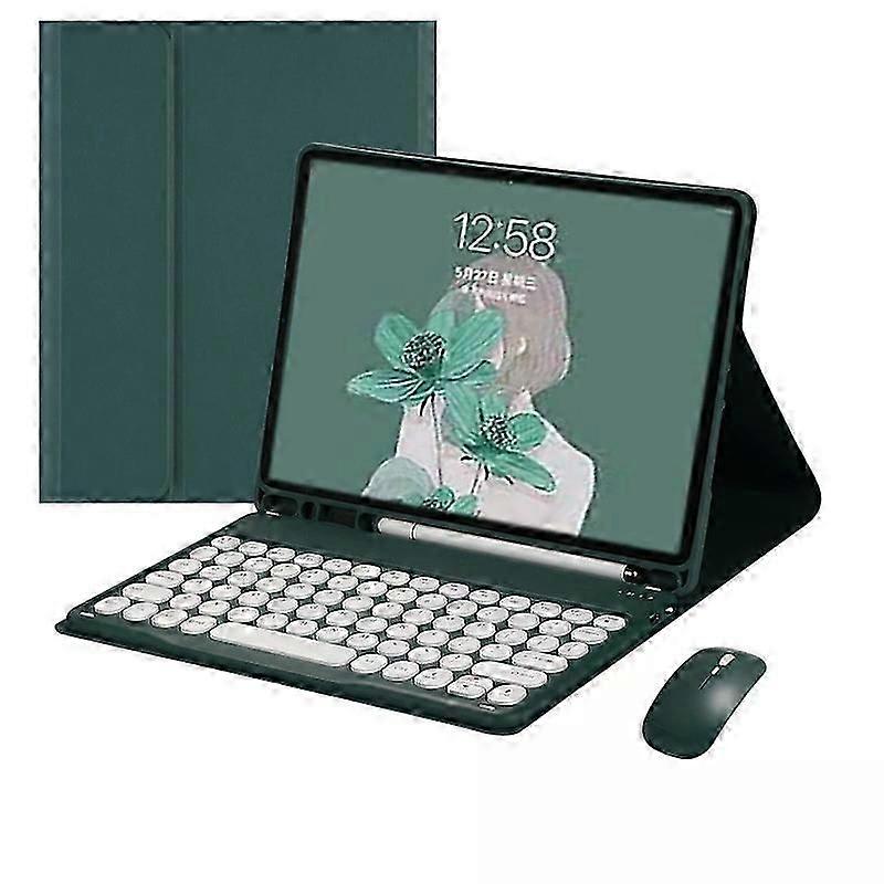 ​For iPad 9 2021 10.2 Inch Keyboard Case with Mouse, Retro Round Key Caps Compatible with iPad 8/7/Air/Pro