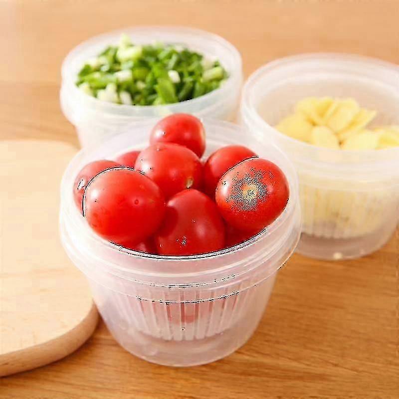 Food Storage Container With Colander Leak Proof Strainer Storage Box For Kitchen Fruit Condiments Snacks