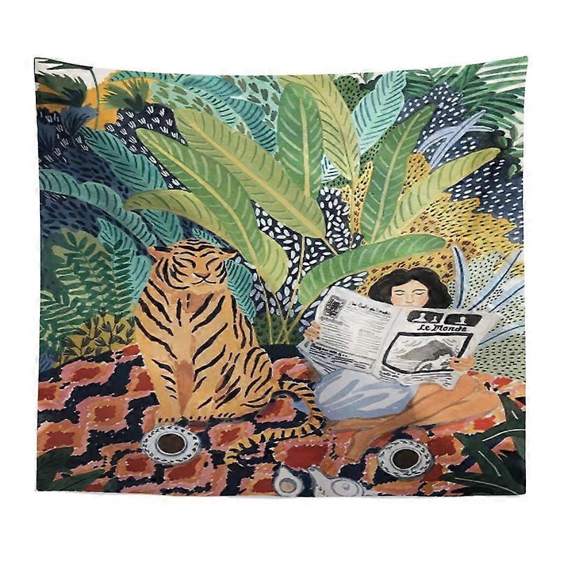 Tiger Girl Wall Hanging Decorative Tapestry