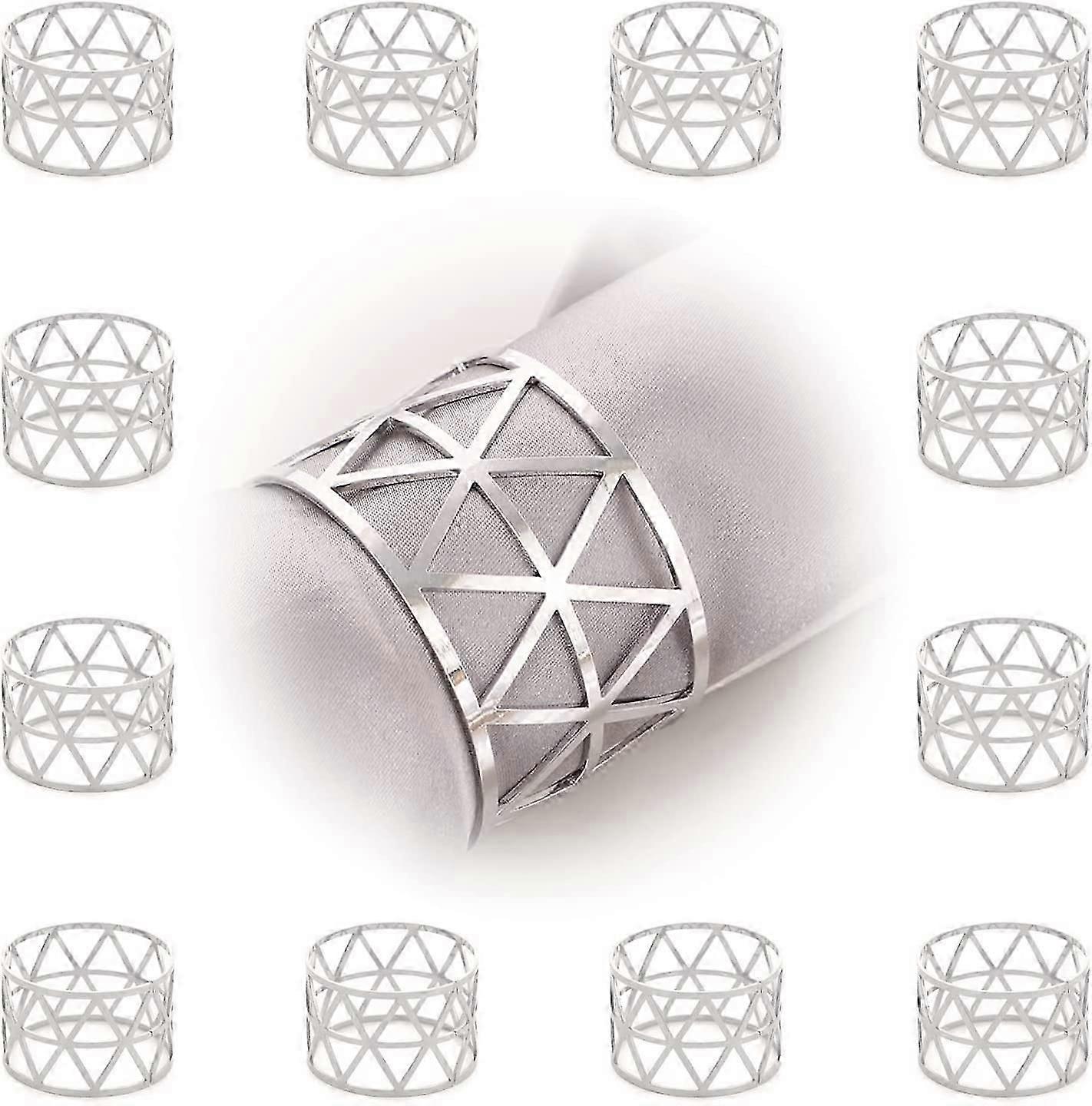 12 Ronds de Serviette, Ronds de Serviette en Or et Argent