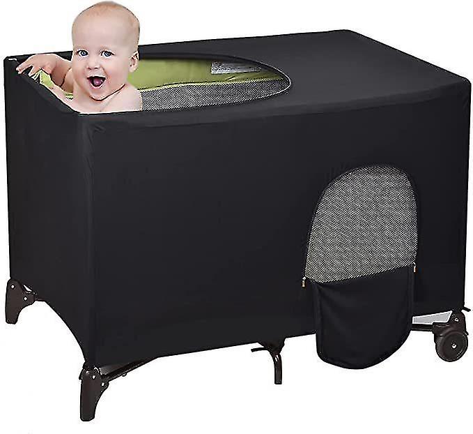 Bärbart sängöverdrag för spjälsäng, andningsbart, mörkläggningsskydd, 1 st - svart