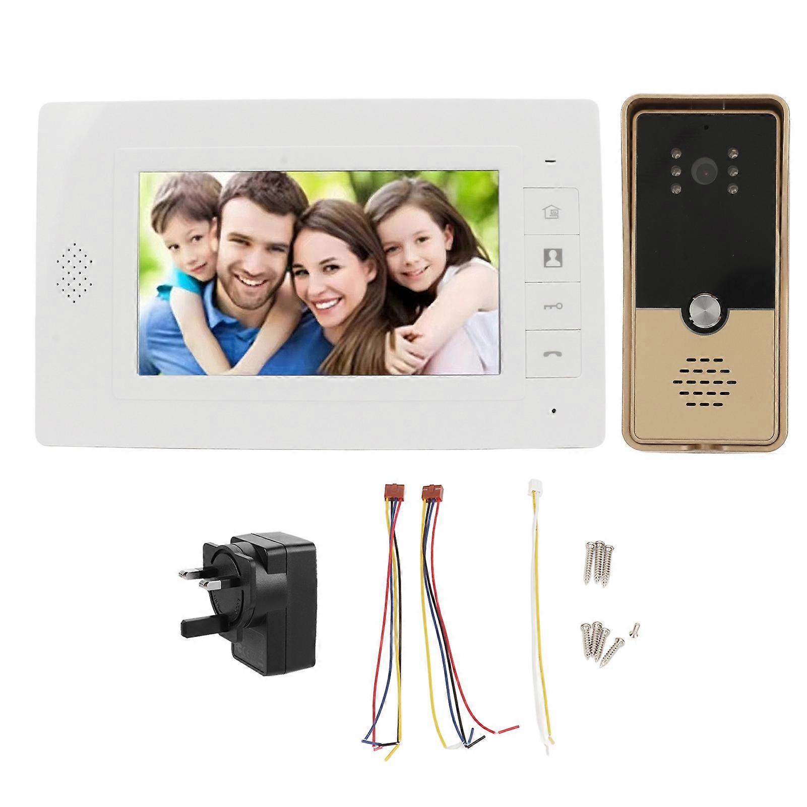 7" Video Intercom Doorbell System - Night Vision, Multi-Device, Secure Communication