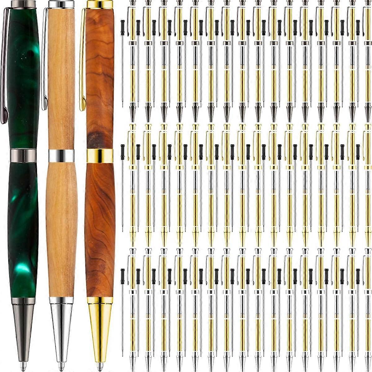 60 Pieces Twist-Out Pen Kit for Woodturn 7mm Slim Pen Bulk with Refill Pack Woodturn Projects for D