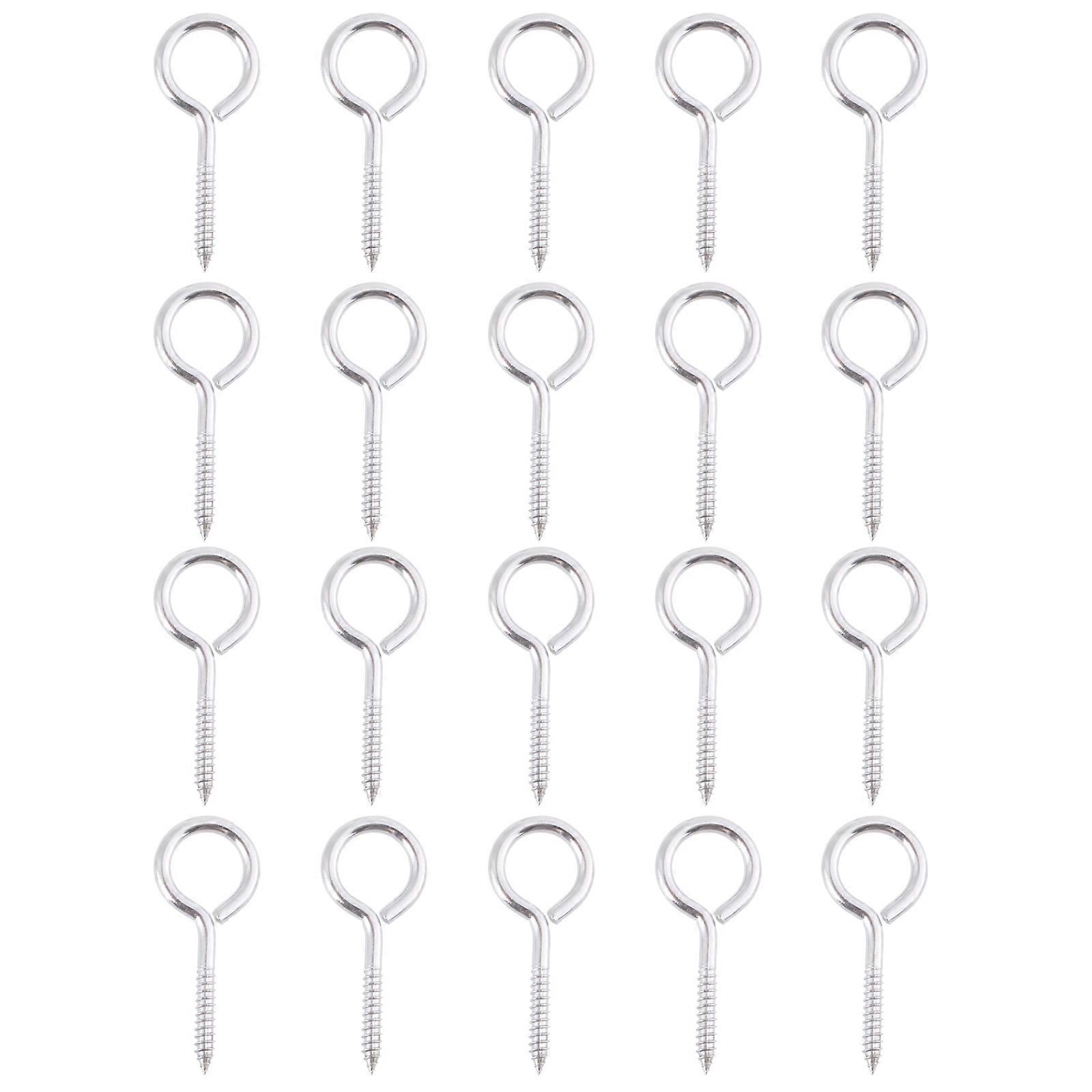 20Pcs כבד מתכת עיניים וו בורג הקשה עצמית ברגים קטנים לולאה ברגים נירוסטה עיניים ברגים מתמשכים