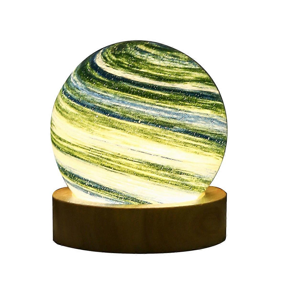 3D Planet Crystal Ball LED Night Light Moon Galaxy USB Night Light B