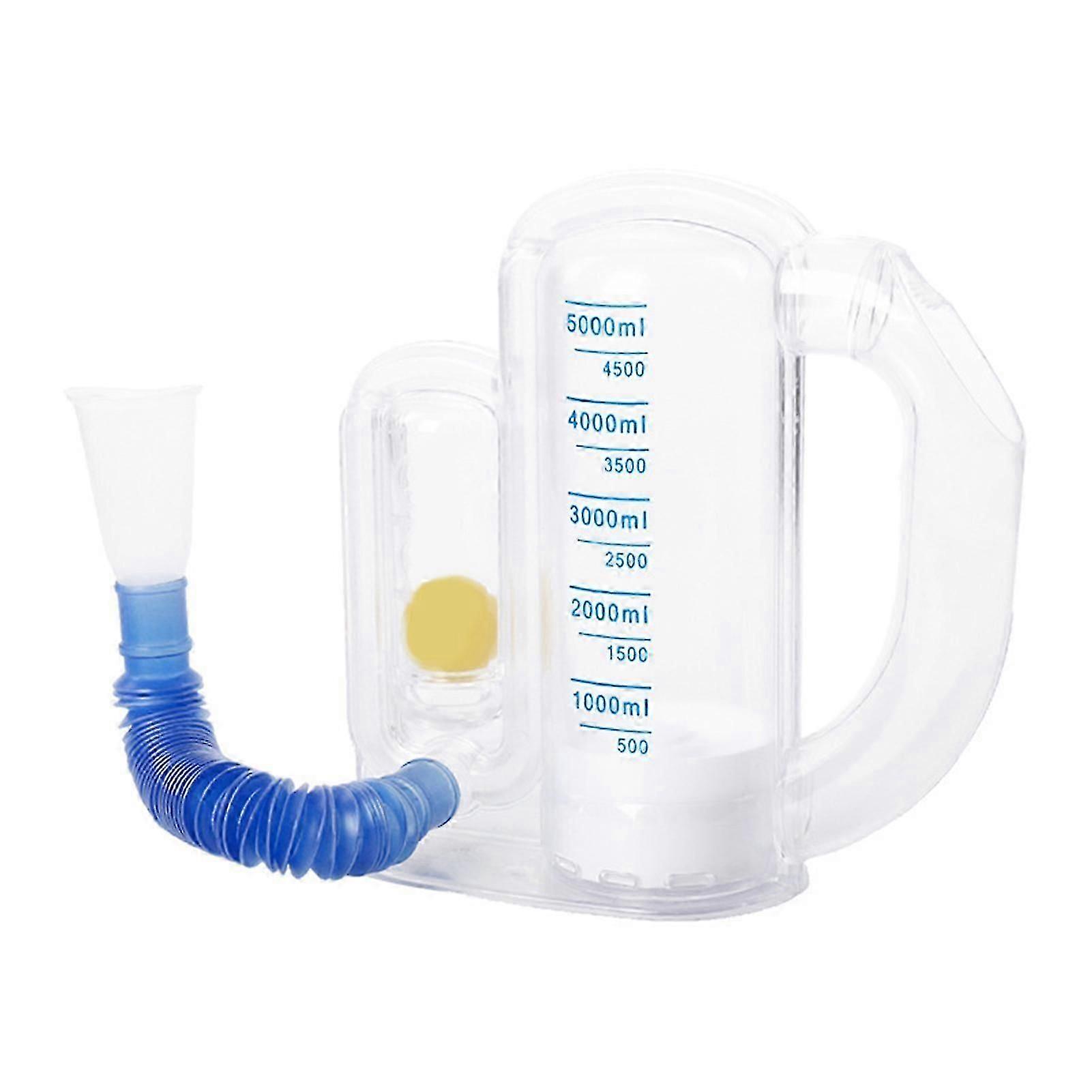 Incentive Spirometer 5000ML Volume Measurement with Flow Rate Indicator Deep Breathing Trainer Students Children Adults Elderly Lung Exerciser Device