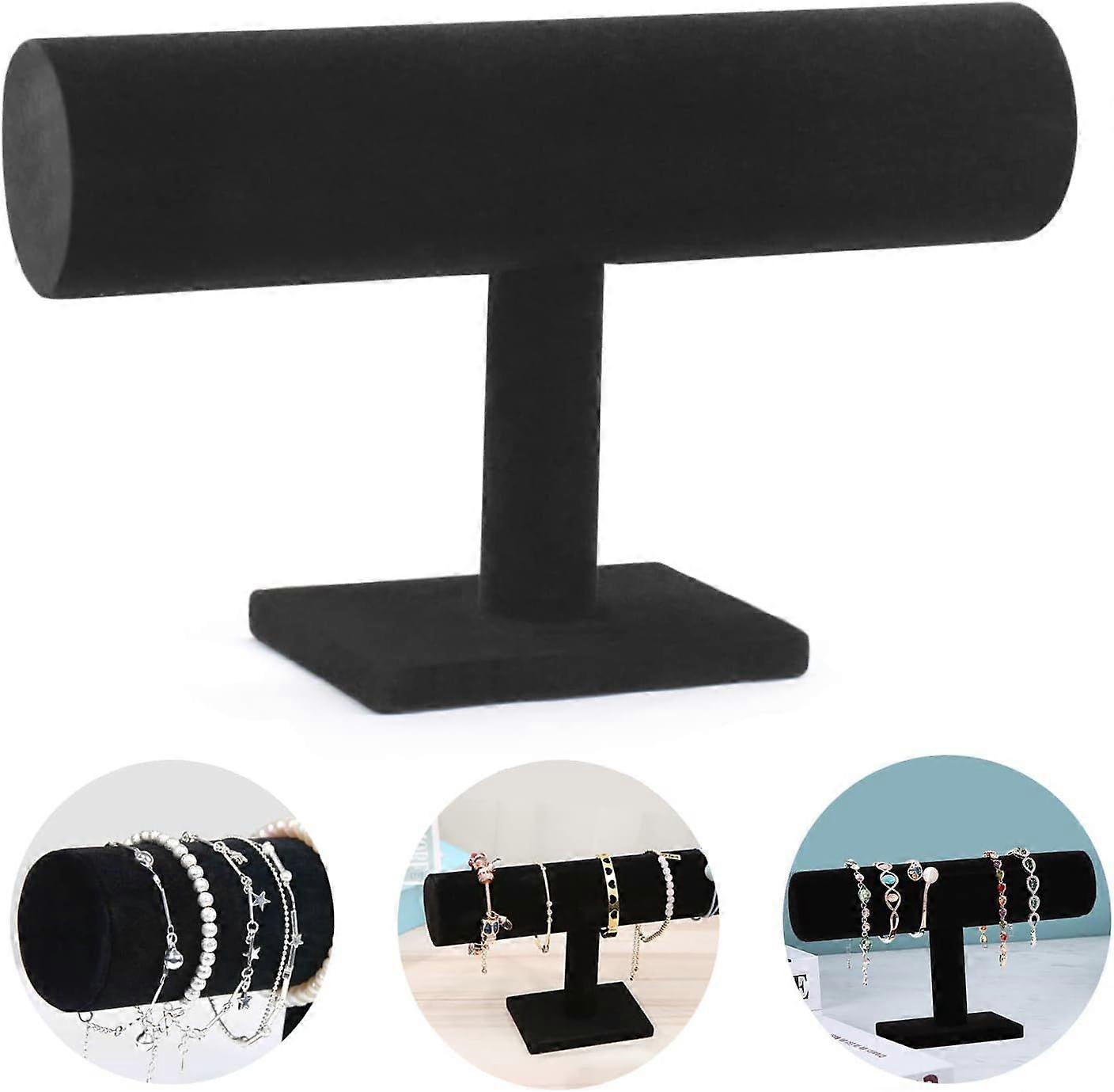 Suede jewelry rack black velvet single layer rack