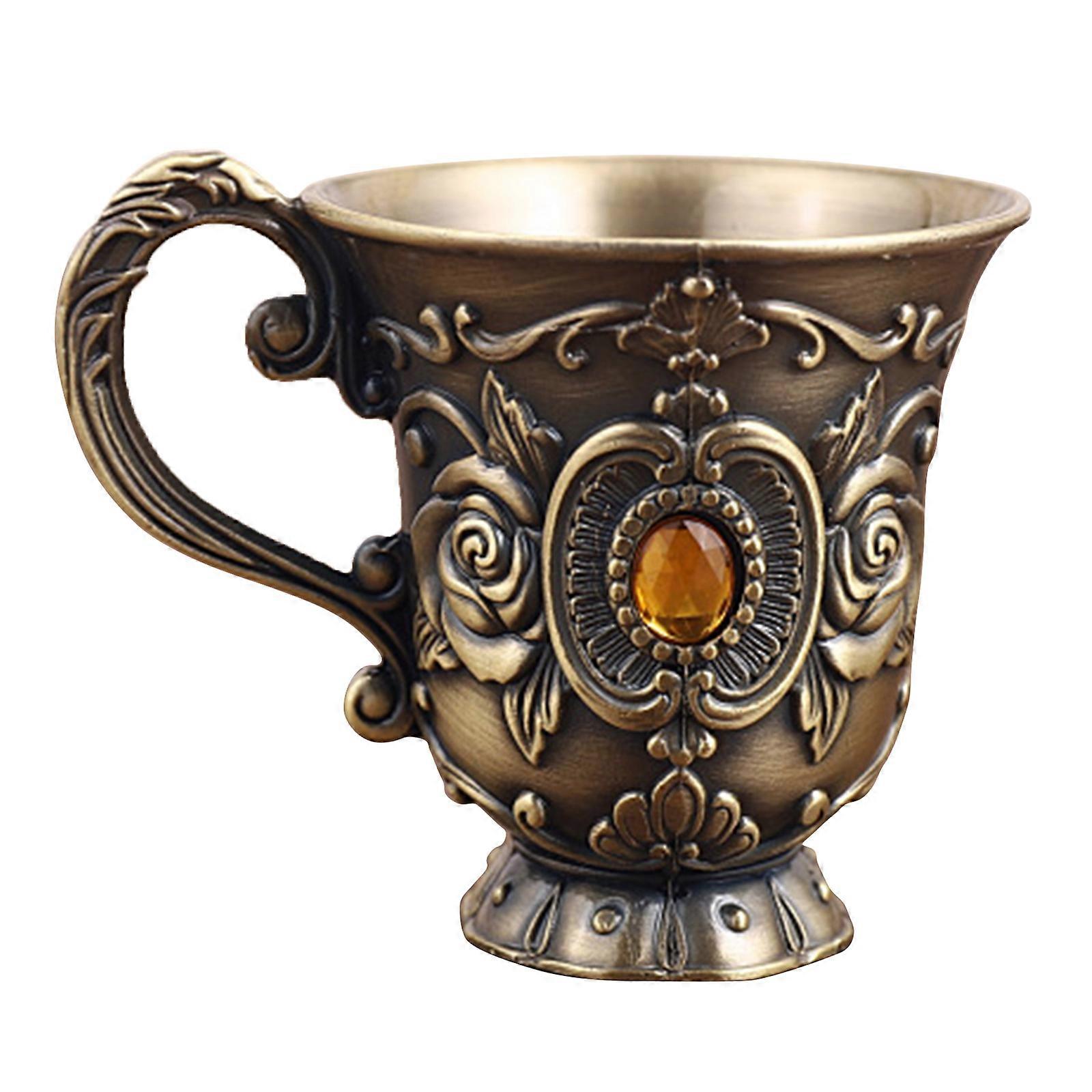 Mini Spirits Wine Glasses Cup 30ml Retro Embossed Rose Castle Drinking Cups Gift