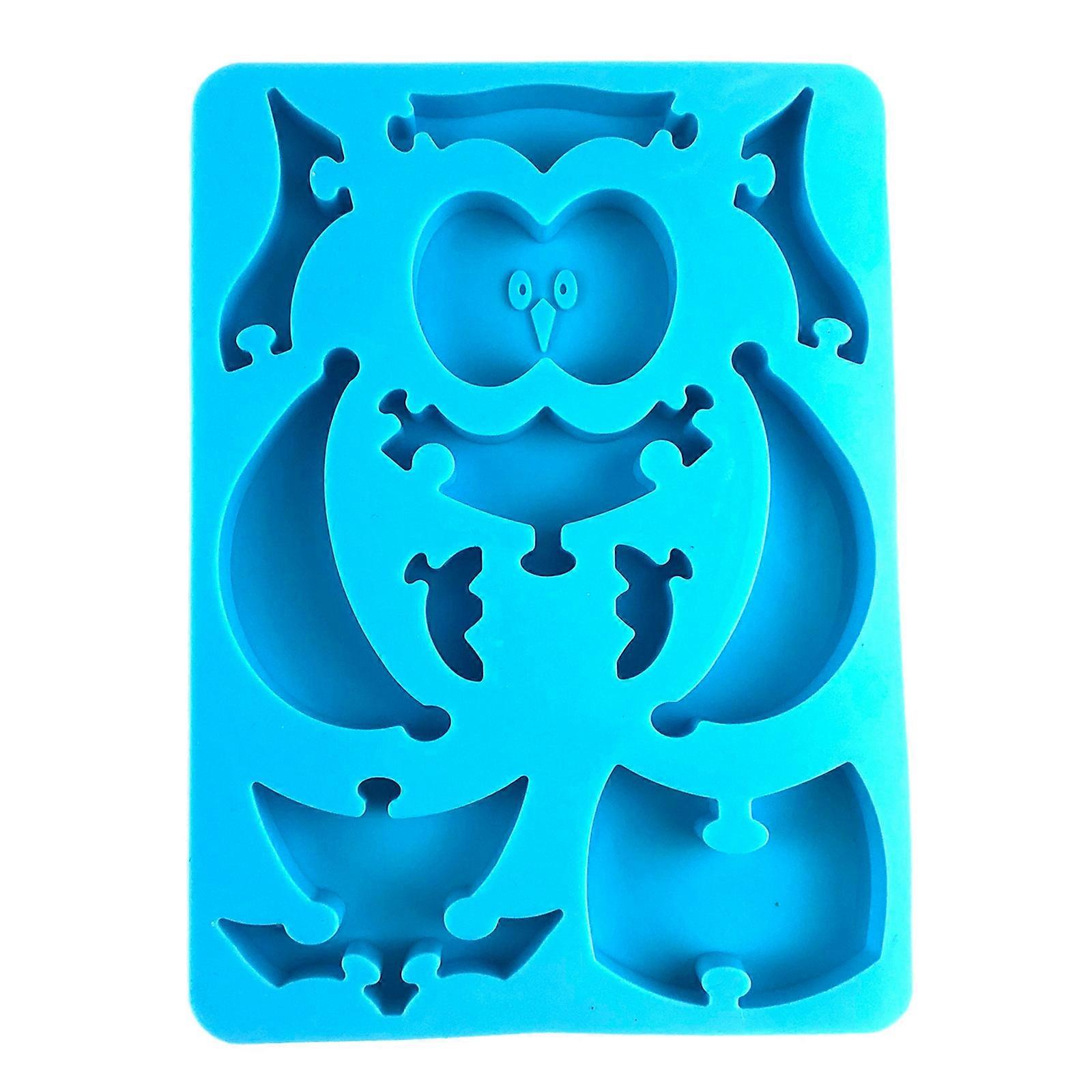Educational Games Toy Mold Diy Desktop Ornaments Silicone Glue Dropping Molds Children's Cognitive Animal Building Block  Blue