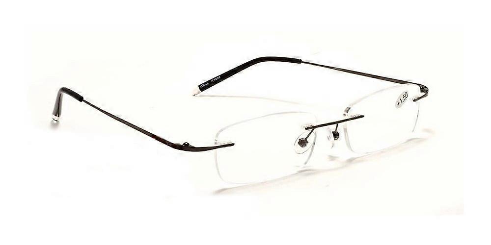 Almost Invisible Frame-Less Reading Glasses for Men and Women, Strength +2.50, Lightweight, Stylish, Comfortable Fit