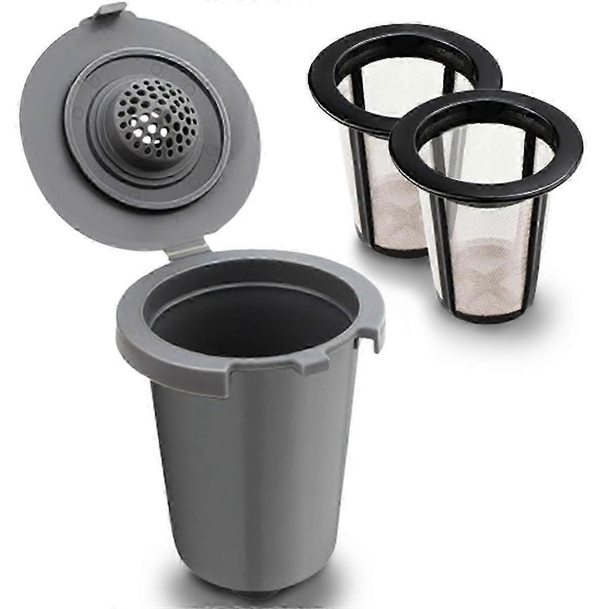 Replacement Parts Grey Reusable Filter Cup, Compatible for Single Coffee Makers