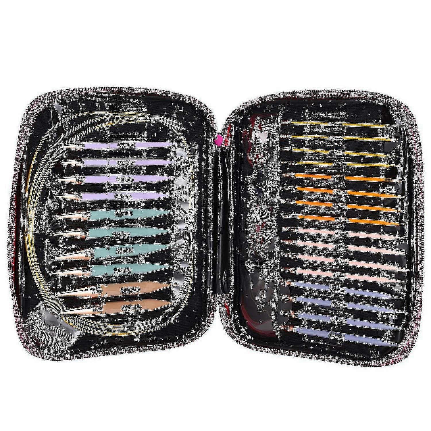 13-Piece Interchangeable Circular Knitting Needle Set Sizes 2.75mm to 10mm