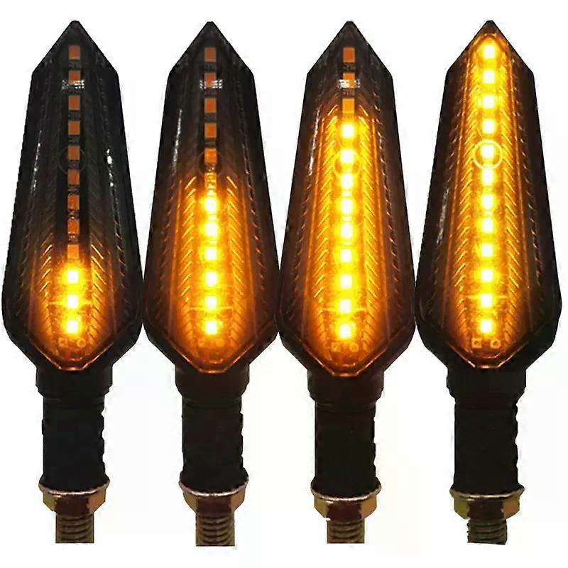 con E24 Motorcycle Turn Signals Flowing Turn Signal Light 12LED Turn Signal Indicator Amber Light Blinker 12V M10 Approved E-Mark