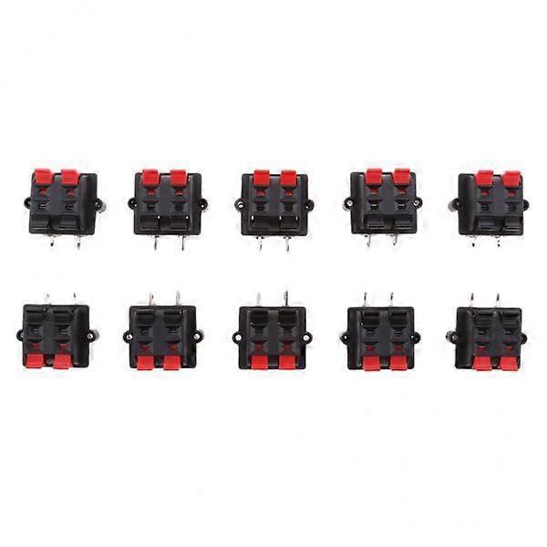 2xPush Release Connector Plate Stereo Speaker Terminal 4 Position 2 Row