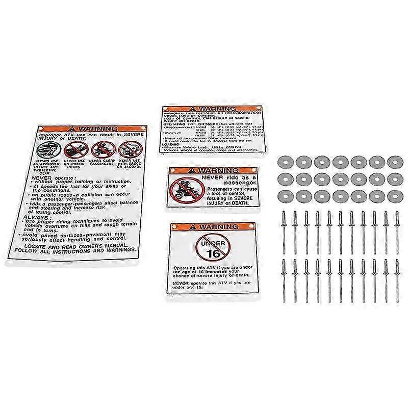 For Warning Decals Stickers Labels Aluminum Backed Blaster Banshee