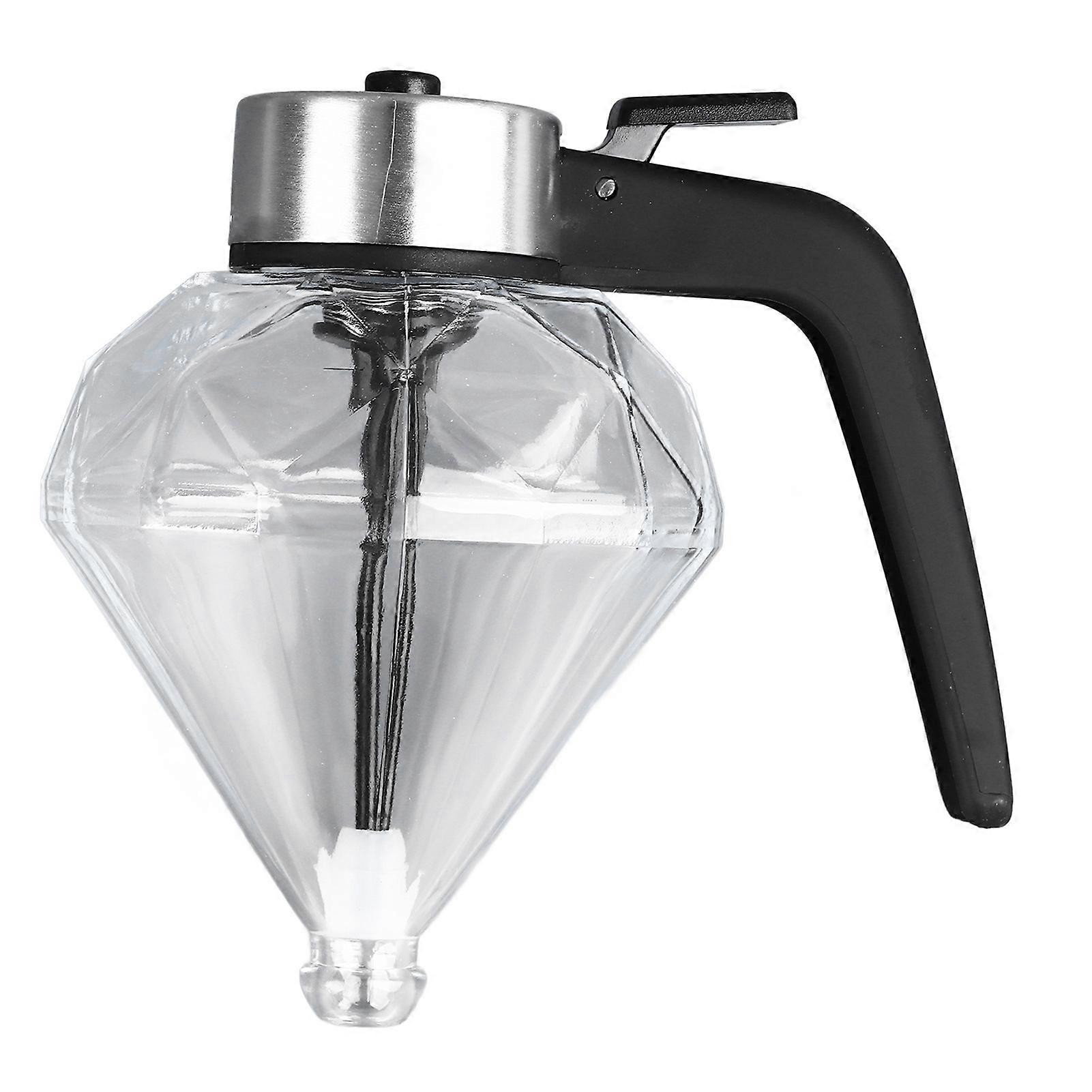 Honey Syrup Dispenser with Stand Multipurpose Honey Jar Clear Glass Honey Container with Dipper Diamond Shape