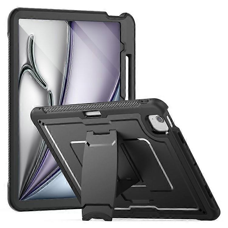 متوافق مع iPad Air 13 (2025) / (2024) A3268 Case PC + غطاء الكمبيوتر اللوحي TPE مع مسند مخفي من سبائك الزنك