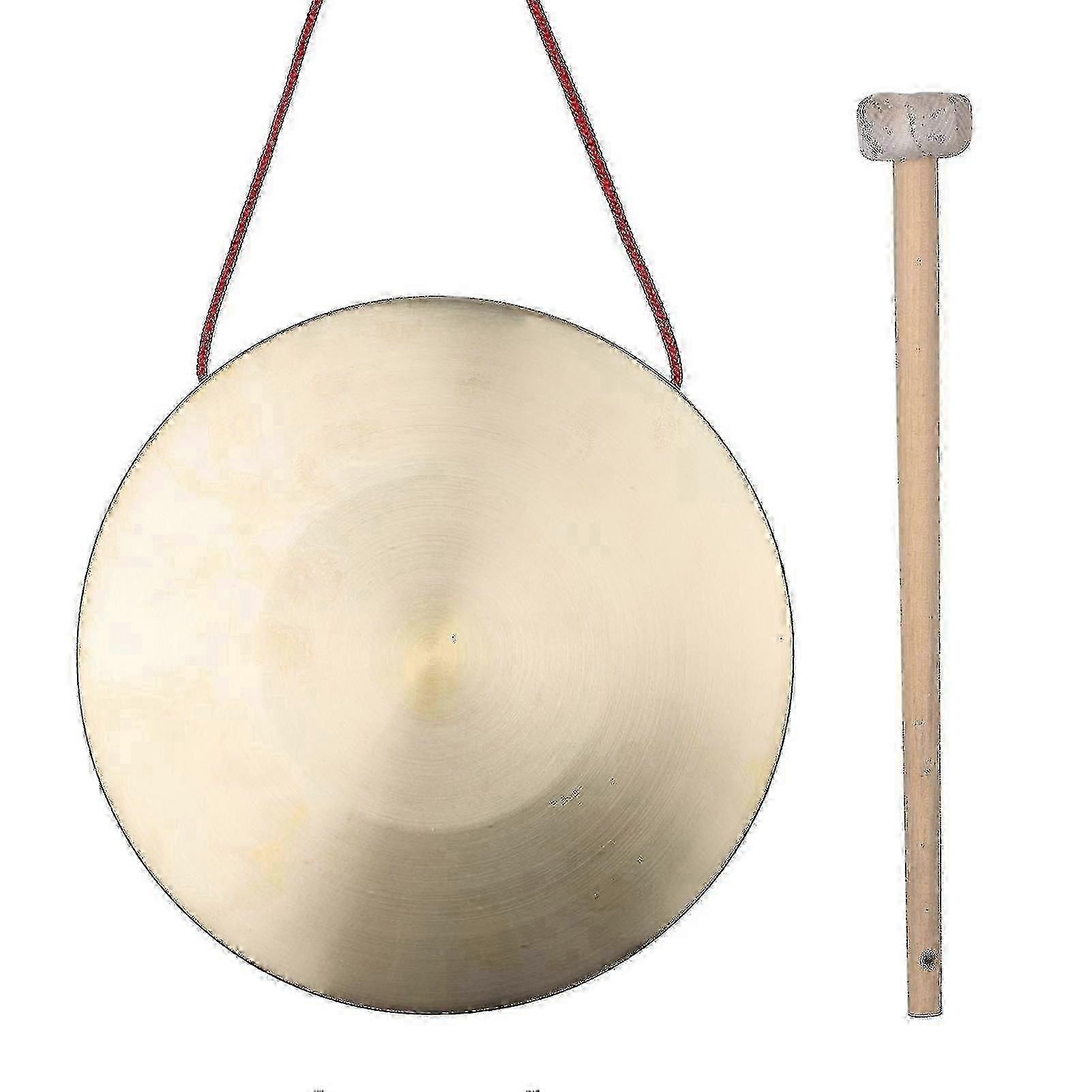 30cm Antique Brass Gong για Chapel, Όπερα, Θεατρικό Κρουστό Όργανο με Στρογγυλό Σφυρί